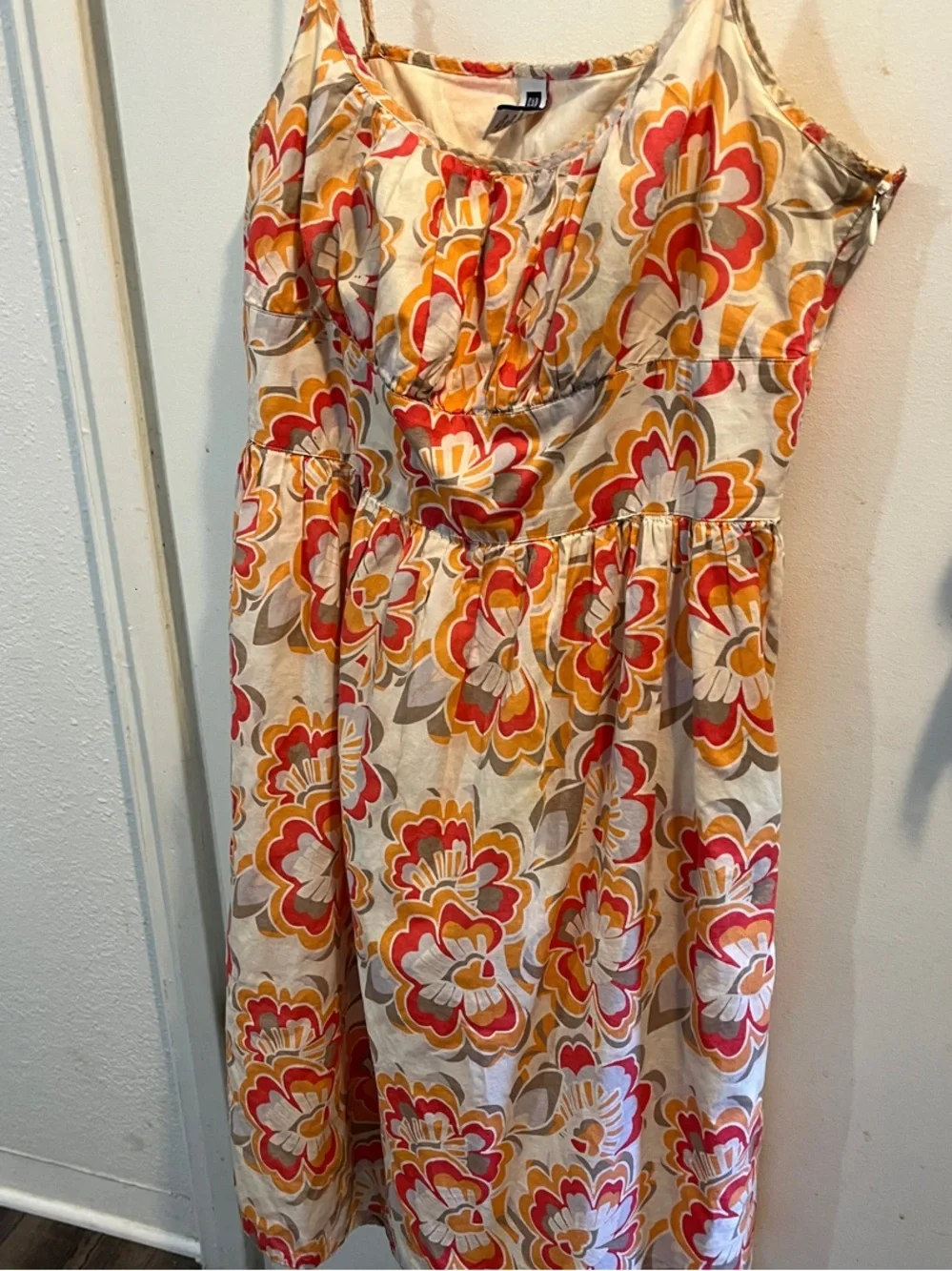 GAP Floral Spaghetti-Strap Sundress - Pink, Orange, Cream